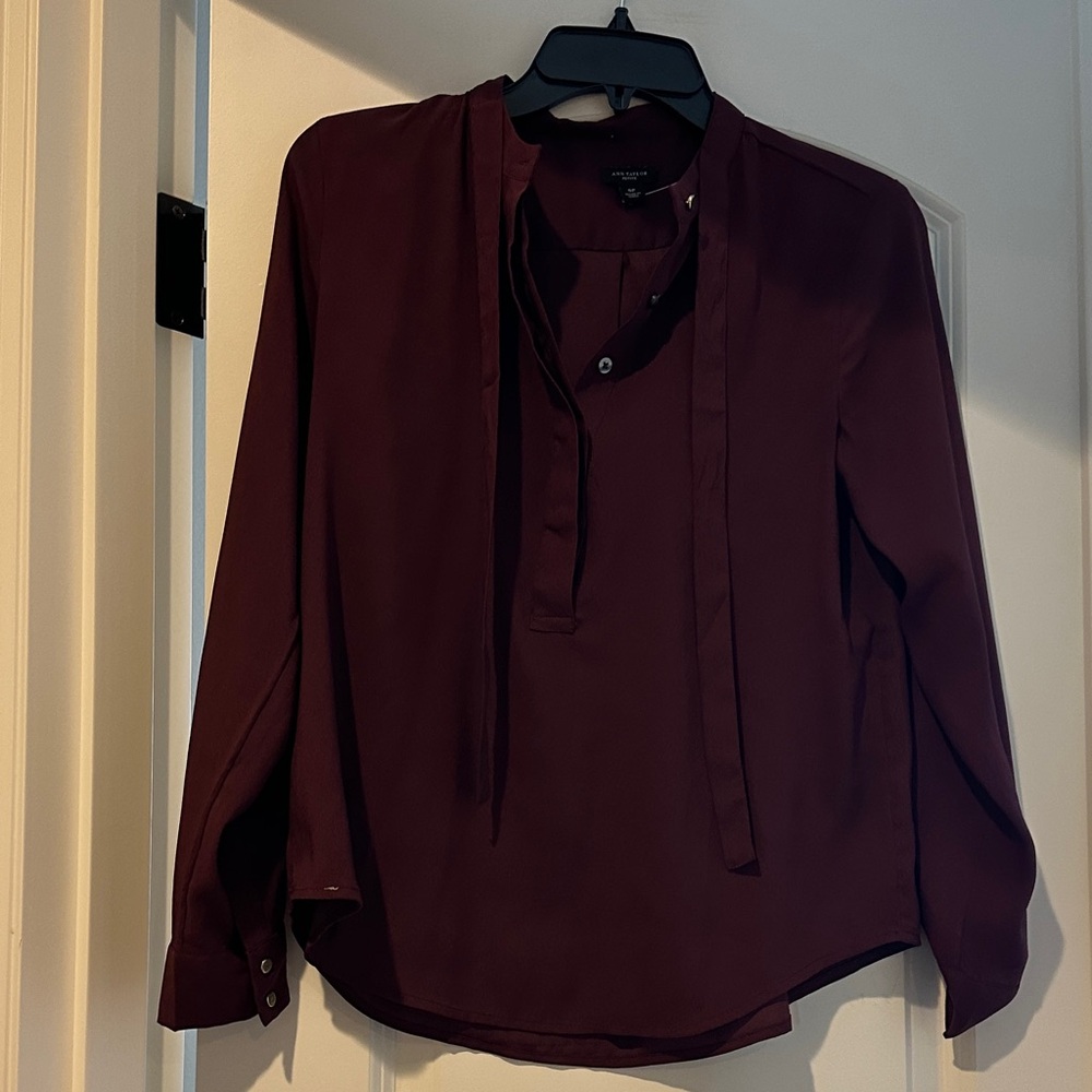 Ann Taylor Deep Burgundy Blouse